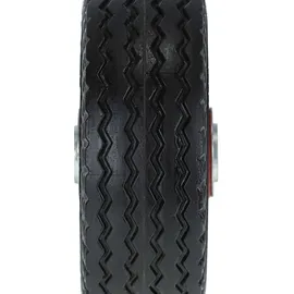 Relaxdays Roller, Rad im 2er Set, Vollgummi, Stahlfelge, Ersatzrad, pannensicher, 50 kg, schwarz/rot