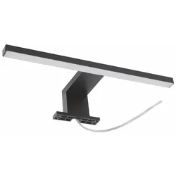 Badspiegel VCM "VCM LED Beleuchtung  Spiegel Licht  Lampe  Energieeffizienzklasse D  Badezimmer - Blino" Gr. 30, schwarz, B:30cm H:5cm T:10cm, Kunststoff, Spiegel