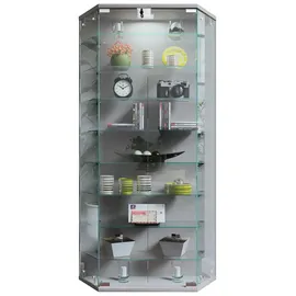 VCM Wandvitrine Benila XL 83 x 17 x 114 cm Silber