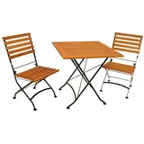 FRG Bistro Set 3-tlg. Schwarz