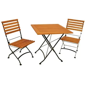 FRG Bistro Set 3-tlg. Schwarz