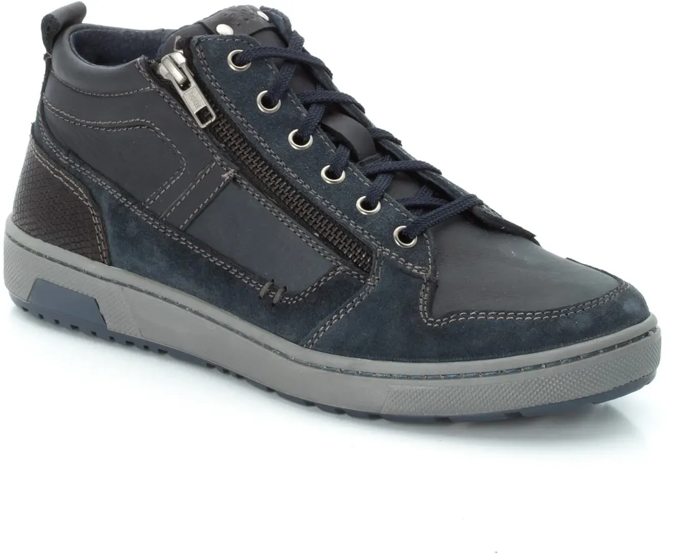 Walbusch Herren Kalbleder-Schnürer High Top Blau