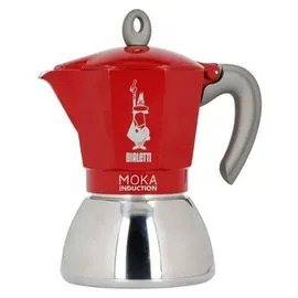 Bialetti Moka Induction 4 Tassen rot/silber