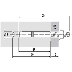 Hailo Bolzenanker Hilti M10x90 Edelstahl 1.4571/ASTM316ti 3er-Set