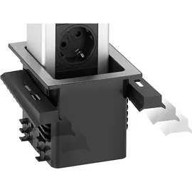 schulte elektro-technik EVOline Port Push mit USB + Edelstahloptik