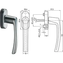 Roto Fenstergriff ROTOLINE - Natursilber eloxiert