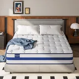 Vesgantti 140x200cm Matratze 24cm Höhe H3 Orthopädische 7 Zonen Tonnentaschenfederkernmatratze Mittelfest Komfortschaummatratze TT3