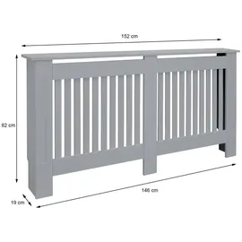 ML-Design Heizkörperverkleidung Landhausstil 152x19x82cm Grau