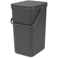 Brabantia Proregal Mülleimer, Grau, Kunststoff, Rechteckig, 27.9x40x22 cm, Küchen,