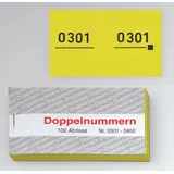 WOLF & APPENZELLER Doppelnummernblöcke 0001-0100, 0101-0200, 0201-0300, 0301-0400, 0401-0500, gelb, 5 Blöcke