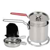 Lanmijia Mini Fritteuse | 7-tlg. Edelstahl Für Die Arbeitsplatte - 1,2 Liter Kleine Fritteuse Mit Korb,für Haushalt Camping Picknick Partys Zubereitung von Fisch Hähnchen