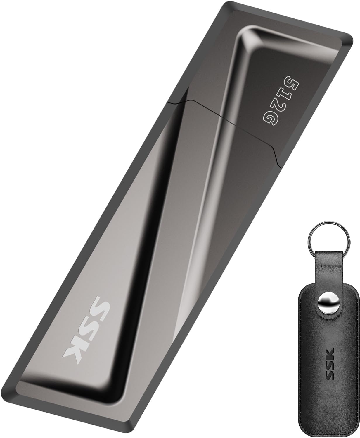 SSK Externes SSD-Festplatten-Speicherstick (512 GB, 550 MB/s, superschnelle Übertragungsgeschwindigkeit, Laptop, MacBook/Pro/Air und mehr
