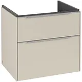 Villeroy & Boch Subway 3.0 Waschtischunterschrank 622 cm, 2 Auszüge, ohne LED/Griff Aluminium glänzend, Cashmere grey