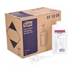 Tork Extra Händedesinfektionsgel Alkohol 511205 , 1 Karton = 8 Pumpflaschen à 500 ml