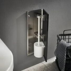 EMCO asis pure Toilettenbürstengarnitur-Modul, Unterputz, Anschlag rechts, weiß matt