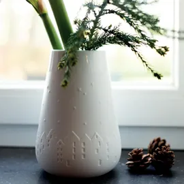 räder Vase Winterstadt D14cm H20cm weiß