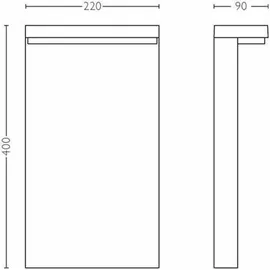 Philips LED Sockelleuchte Bustan 22 x 9 x 40 cm anthrazit