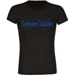 multifanshop Damen T-Shirt - Karlsruhe - Karlsruher Mädchen - Druck blau - Frauen