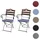 Mendler HWC-J40 Biergartenstuhl 58 x 58 x 105 cm blau 2 St.