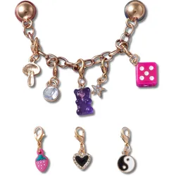 Schuhanstecker CROCS "JibbitzTM "Custom Charm Chain"", Kinder, bunt (multifarben), PVC, Zinklegierung, Acryl, Schuhzubehör, Schuh-Dekoration mit Charm-Kette und Anhängern