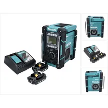 Makita DMR 301 RA Akku Baustellenradio 12 V max. - 18 V DAB / DAB+ / Bluetooth + 2x Akku 2,0 Ah + Ladegerät