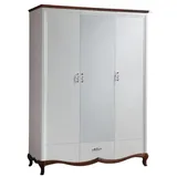 Casa Padrino Kleiderschrank Luxus Jugendstil 164,2 x 209,5 x 62,5 cm Weiß/Braun