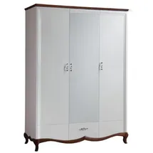 Casa Padrino Kleiderschrank Luxus Jugendstil 164,2 x 209,5 x 62,5 cm Weiß/Braun