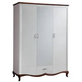 Casa Padrino Kleiderschrank Luxus Jugendstil 164,2 x 209,5 x 62,5 cm Weiß/Braun