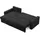 mebligo Ecksofa mit Schlaffunktion, Schwarz - Schwarz