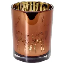 Edzard SALE Teelicht, Teelichtglas, Teelichthalter, Dian, Kupferfarben, Höhe 12,5 cm)