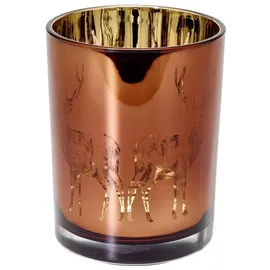 Edzard SALE Teelicht, Teelichtglas, Teelichthalter, Dian, Kupferfarben, Höhe 12,5 cm)