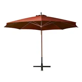 vidaXL Ampelschirm mit Mast 3,5 x 2,9 m Massivholz Tanne terrakotta 313771