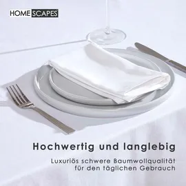 Homescapes Tischdecke Hohlsaum 178 x 300 cm Weiß