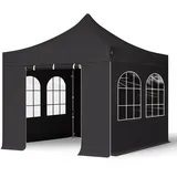 TOOLPORT Faltpavillon 3 x 3 m inkl. 4 Seitenteile schwarz 582564