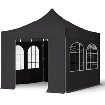 TOOLPORT Faltpavillon 3 x 3 m inkl. 4 Seitenteile schwarz 582564