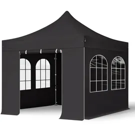 TOOLPORT Faltpavillon 3 x 3 m inkl. 4 Seitenteile schwarz 582564