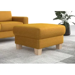 Polsterhocker HOME AFFAIRE "Summer", gelb (mustard), B:77cm H:48cm T:67cm, 100% Polyester, Hocker, inkl. Stauraum, Cord-Bezug