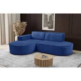 kaiser möbel Modernes L-förmiges Designer-Ecksofa Modena Soft Dunkelblau Links