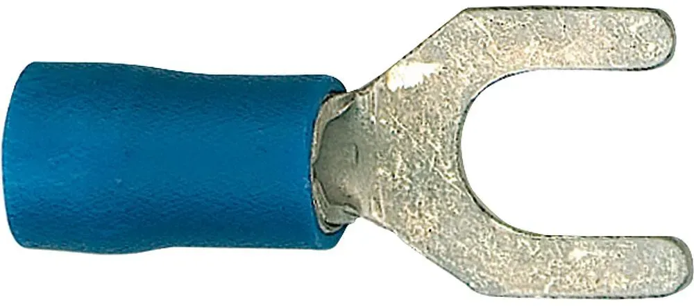 Kabelschuh in Gabelform isoliert, 2,5 mm2, 5,3 mm Farbe blau, VPE = 100 Stück WKK Befestigungsmaterialien