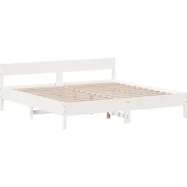 vidaXL Massivholzbett 180 x 200 cm Weiß