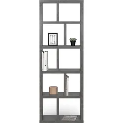 Regal TEMAHOME "Berlin", schwarz (betonfarbig), B:70cm H:198cm T:34cm, MDF, Spanplatte, Regale, mit viel Stauraum
