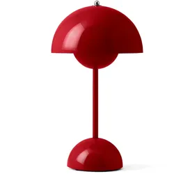 &Tradition - Flowerpot Akku Tischleuchte VP9 mit magnetischem Ladekabel, glänzend, zinnoberrot