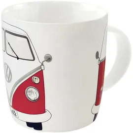 VW Collection - Volkswagen Große Keramik Kaffee-Tee-Cappuccino-Tasse-Becher-Haferl im T1 Bus Design (Bus Front/Rot)