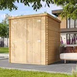 Timbela M309c1 Gartenhaus Aus Holz 3,53 M2, Kiefer/fichte, Geräteschuppen Mit 19 Mm Wandstärke, Gerätehaus Aus Holz Für Gartenwerkzeug Und Fahrräder, Doppeltür, Ohne Boden