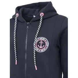 Zwillingsherz Jerseymantel "Meeresglück" mit großem Motiv am Rücken blau S/M (36/38)