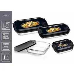 Ritzenhoff & Breker Cucina Auflaufform mit Frischhaltedeckel quadratisch 1,95  l - DS