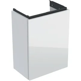 Geberit Acanto Unterschrank für Handwaschbecken, eine Tür, wandhängend, 392x539x246mm, 503.001.01.2, Farbe: Korpus: weiß hochglänzend Front: weiß / Glas glänzend, Griff: weiß / matt