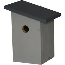 Dehner Natura Premium Wildvogel Nistkasten Jonna, Vogelhaus / Vogelnistkasten für Wildvögel, robust, ca. 19 x 24 x 16 cm, 32 mm Einflugloch, aus FSC - zertifiziertem Kiefernholz, grau