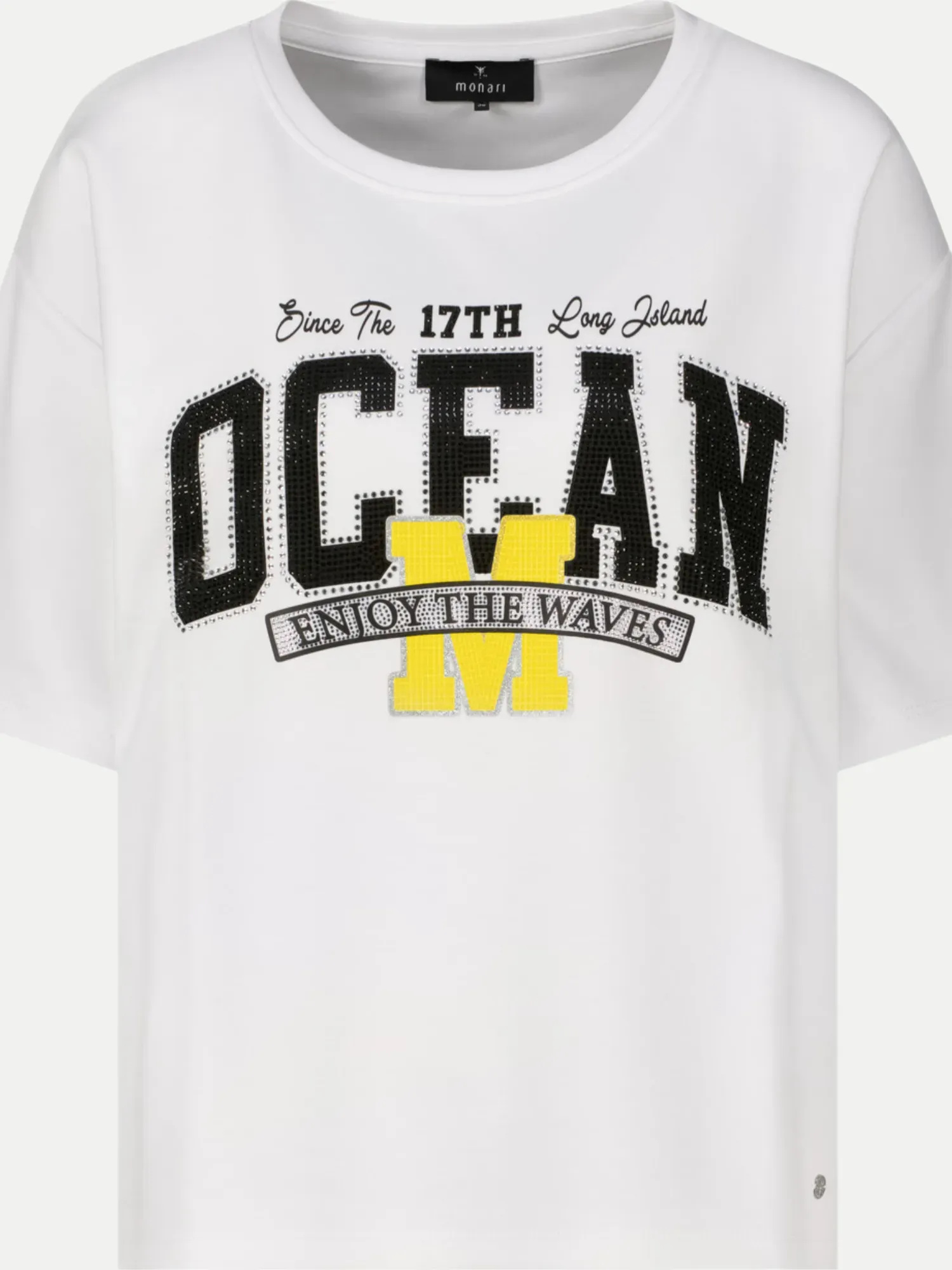Sweat- T-Shirt mit Schriftzug Weiß 40