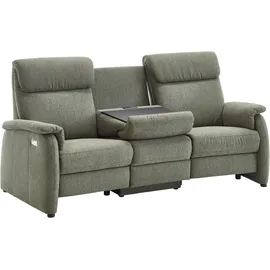 Home Affaire 3-Sitzer HOME AFFAIRE "Turin Sofa mit elektrischer Relaxfunktion, Breite 226 cm", turtle, B:226cm H:107cm T:97cm, 94% Polyester, 6% Nylon, Sofas, inkl. Tisch, USB & Steckdose, Federkern & pflegeleichtem Bezug